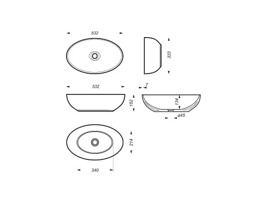 Раковина-чаша Sanita Luxe Ringo Slim 53 RNGSLWB01S Белая