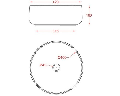 Раковина-чаша Artceram Cognac 42 COL001 41 00 Matera