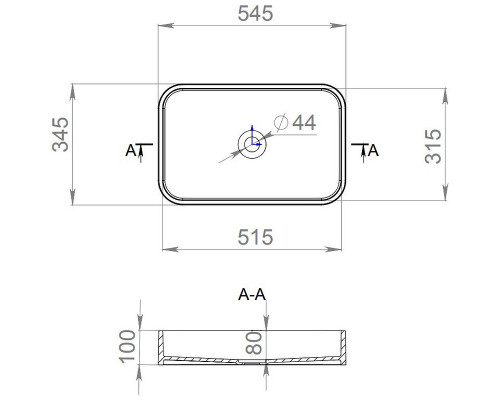 Раковина 54,5x34,5 см Salini S-Stone Callista 01 1101204SM