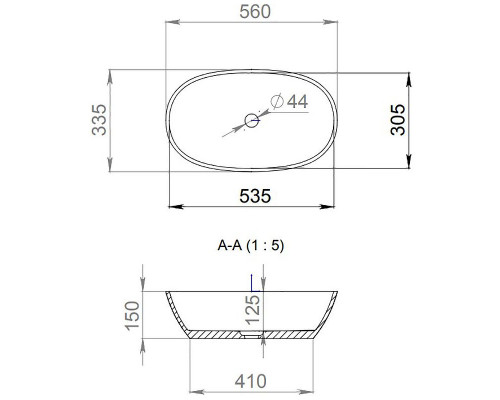Раковина 56x33,5 см Salini S-Sense Sofia 1101106G
