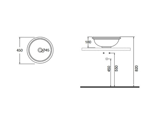 Раковина-чаша Azzurra Jubilaeum 45 JULA04518000BI/(JUB50/APP bi)x0 Белая