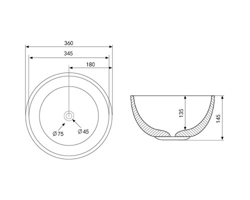 Раковина-чаша Abber Bequem 36 AC2105 Белая