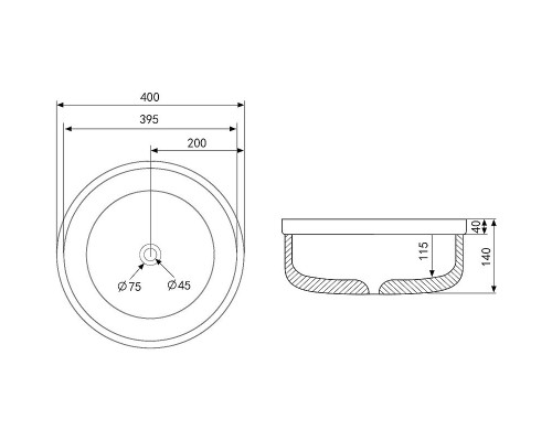 Раковина-чаша Abber Bequem 40 AC2103 Белая