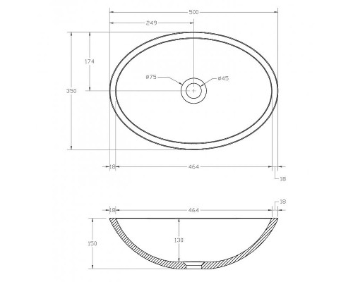 Раковина-чаша Abber Kristall 50 AT2802Opal Коричневая