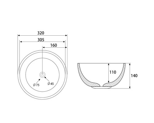 Раковина-чаша Abber Bequem 32 AC2106 Белая