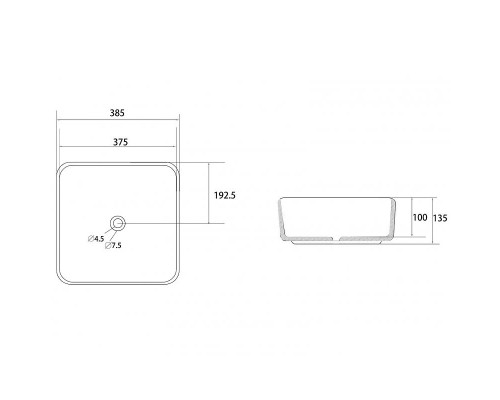 Раковина-чаша Abber Rechteck 39 AC2211MMG Золото матовое