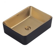 Раковина-чаша Abber Rechteck 49 AC2212BG Золото матовое Черная