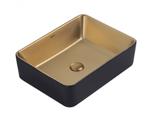 Раковина-чаша Abber Rechteck 49 AC2212BG Золото матовое Черная