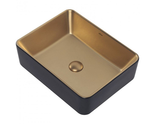 Раковина-чаша Abber Rechteck 49 AC2212BG Золото матовое Черная