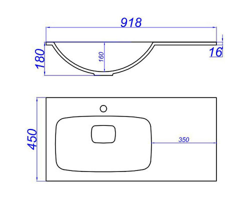 Раковина Aqwella Malaga 90 Mal.09.04.D-L Белая