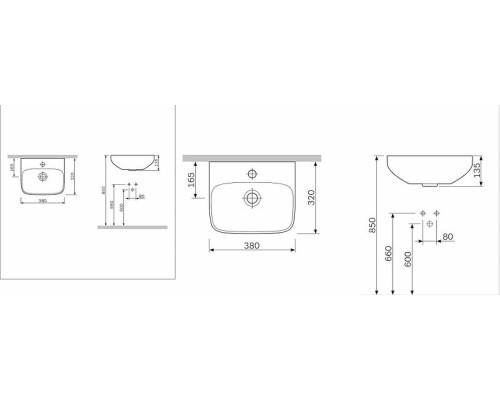 Раковина AM.PM Inspire 38 C504811WH Белая