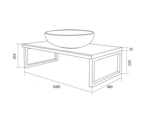 Столешница под раковину 1MarKa Grunge Loft 100 У85832 подвесная Дуб вотан