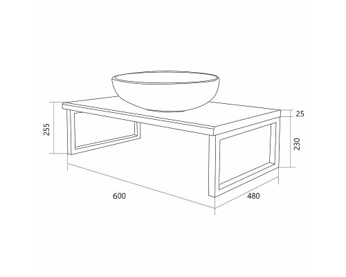 Столешница под раковину 1MarKa Grunge Loft 60 Ц0000001584 Дуб вотан