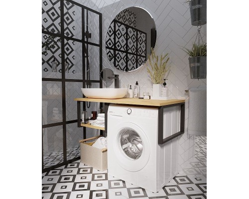 Столешница под раковину 1MarKa Grunge Loft 120 Ц0000004100 над стиральной машиной Дуб вотан