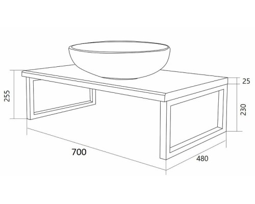 Столешница под раковину 1MarKa Grunge Loft 70 Ц0000015934 Бетон светлый