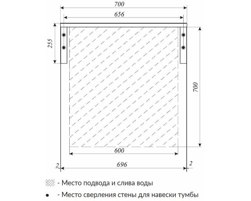 Столешница под раковину 1MarKa Grunge Loft 70 Ц0000015936 Дуб Вотан