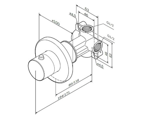 Переключатель потоков AM.PM F0800100 Хром