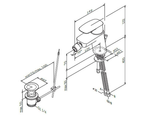 Смеситель для биде AM.PM Spirit V2.1 F71A83100 Хром