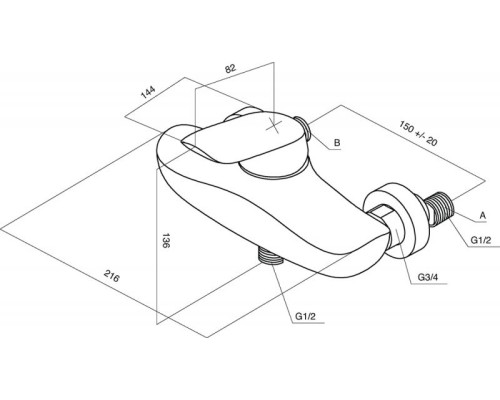 Смеситель для душа AM.PM Bliss L F5320032 Хром