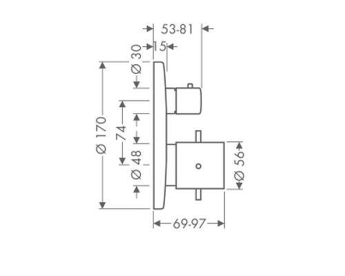 Смеситель для душа Axor Starck 10700000 с термостатом Хром