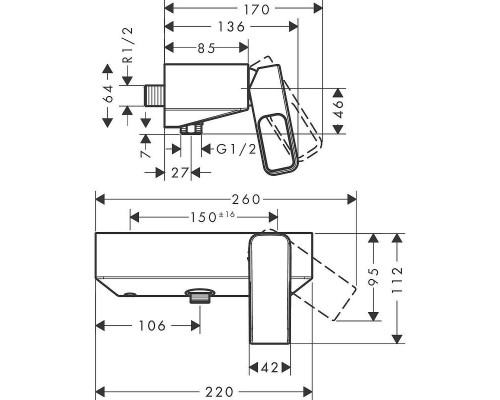 Смеситель для душа Axor Urquiola 11620000 Хром