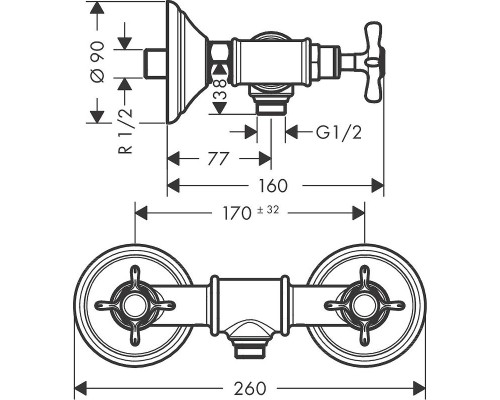 Смеситель для душа Axor Montreux 16560000 Хром