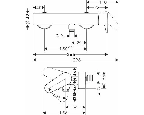 Смеситель для душа Axor Citterio M 34620000 Хром