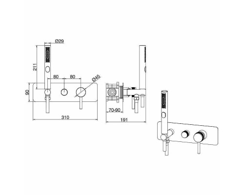 Смеситель для душа Allen Brau Priority 5.31009-31 Черный матовый