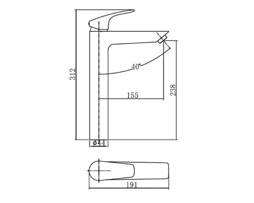 Смеситель для раковины Aquanet Static AF330-11B 261821 Черный матовый