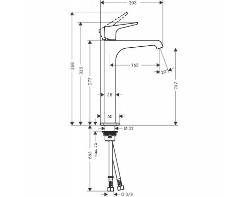 Смеситель для раковины Axor Citterio E 36113000 Хром