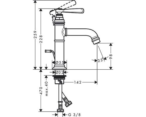 Смеситель для раковины Axor Montreux 16515000 Хром
