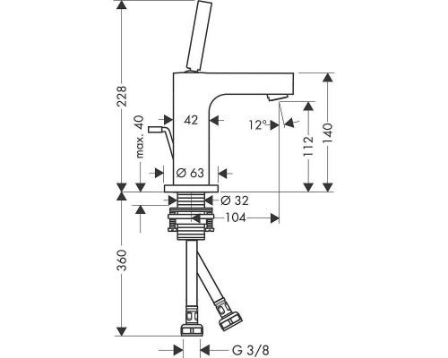 Смеситель для раковины Axor Citterio 39010000 Хром