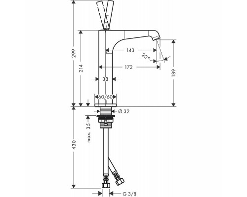 Смеситель для раковины Axor Citterio E 36103000 Хром