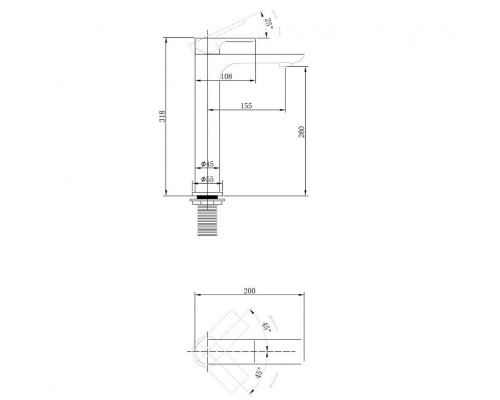 Смеситель для раковины Abber Weiss Insel AF8011B Черный матовый