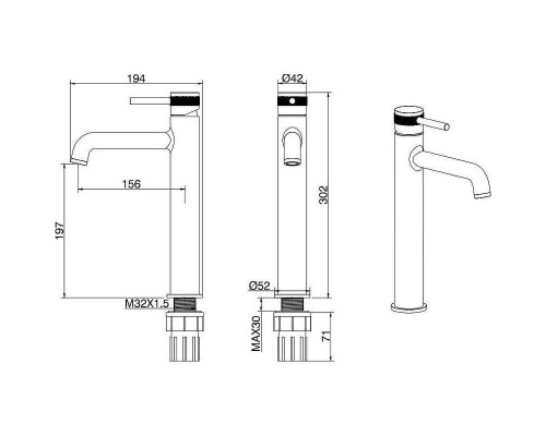 Смеситель для раковины Allen Brau Priority 5.31002-31 Черный матовый