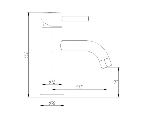Смеситель для раковины Abber Wasser Kreis AF8110B Черный матовый