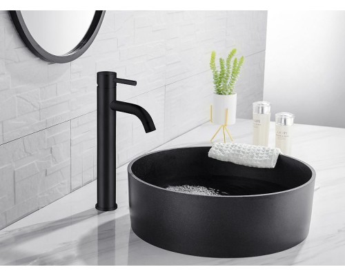 Смеситель для раковины Abber Wasser Kreis AF8111B Черный матовый