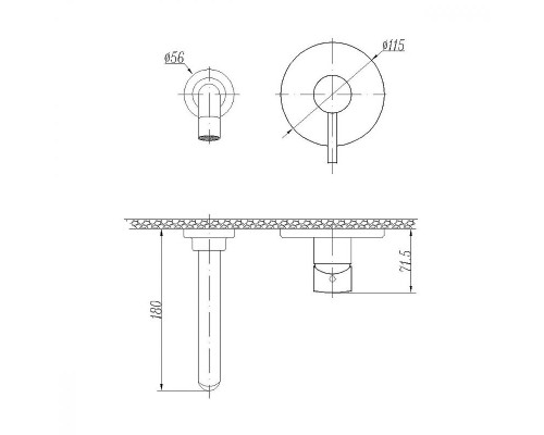 Смеситель для раковины Abber Wasser Kreis AF8112B Черный матовый