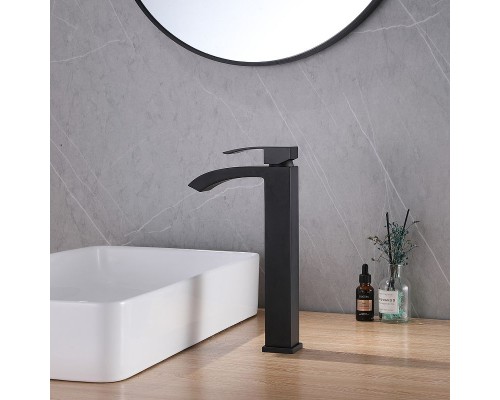 Смеситель для раковины Abber Wasserfall AF8611B Черный матовый