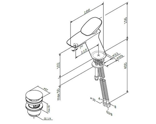 Смеситель для раковины AM.PM Spirit V2.0 F70A82100 Хром