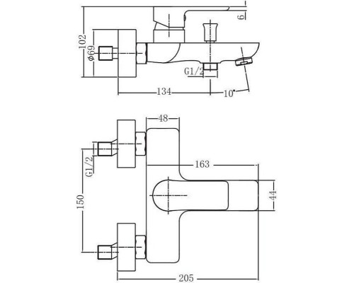 Смеситель для ванны Aquanet Arctic AF520-20СW 216776 Хром Белый