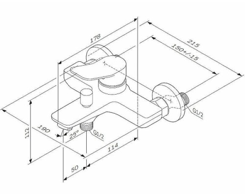 Смеситель для ванны AM.PM X-Joy F85A10000 Хром