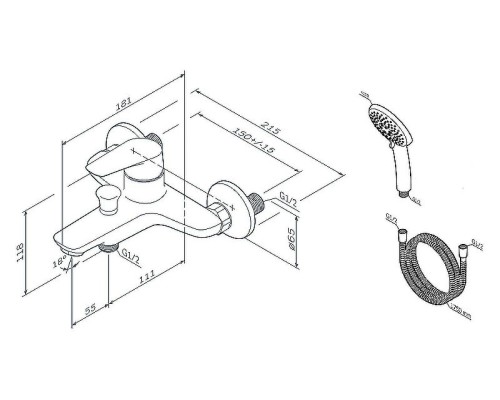 Смеситель для ванны AM.PM Joy F85E15000 Хром