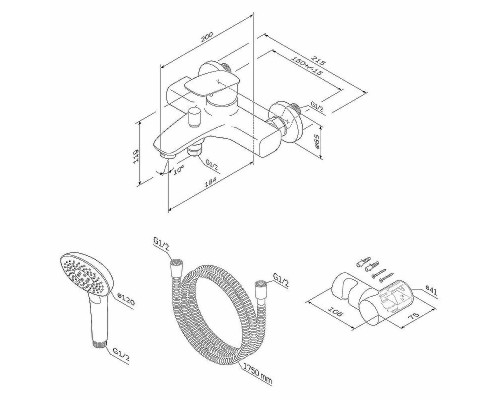 Смеситель для ванны AM.PM Spirit V2.1 F71A15000 Хром