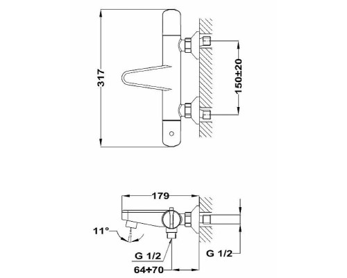 Смеситель для ванны Teka Mallorca 321916200 с термостатом Хром