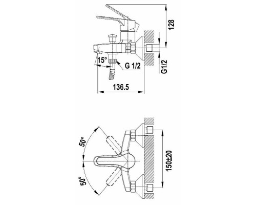 Смеситель для ванны Teka Salina 271216200 Хром