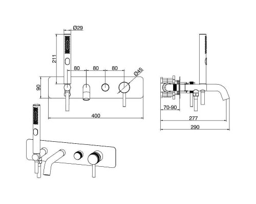 Смеситель для ванны Allen Brau Priority 5.31006-31 Черный матовый