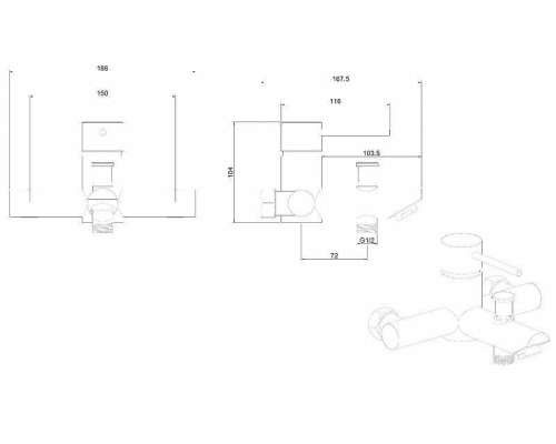 Смеситель для ванны Allen Brau Glority 5.51003-00 Хром