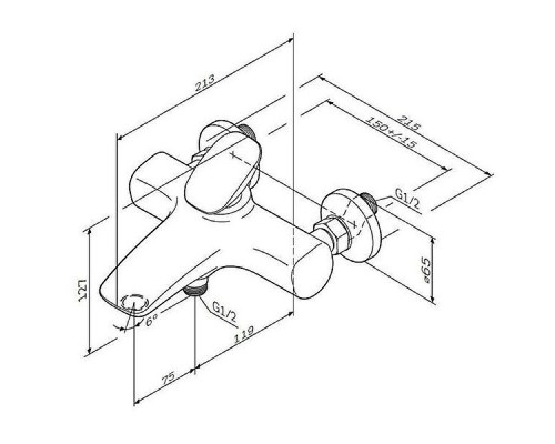 Смеситель для ванны AM.PM Spirit V2.0 F70A10000 Хром