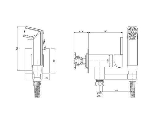 Гигиенический душ Paini Bella BLPZ442 Черный